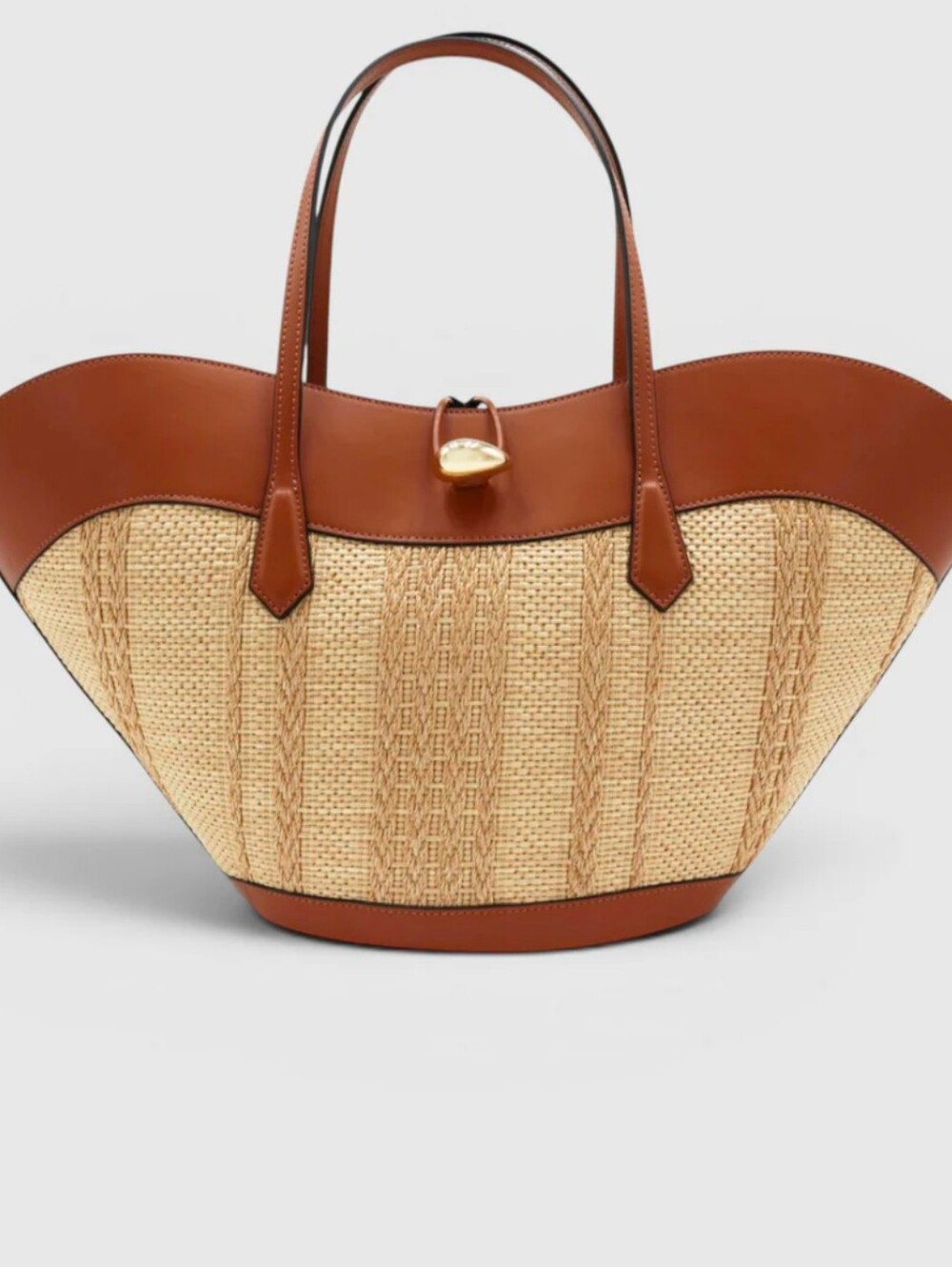 EUC Cheval Firenze Woven Raffia And Leather Tote Bag - Picture 2 of 8